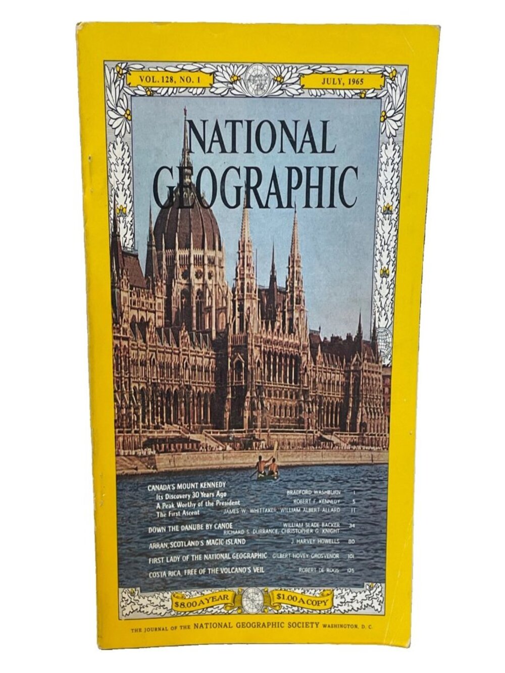 National Geographic July 1965 Vol 128 No 1 Vintage Magazine Robert Kennedy Danub